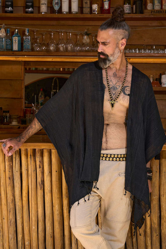 Black Nara Poncho - NAYWAJ Ibiza Outerwear