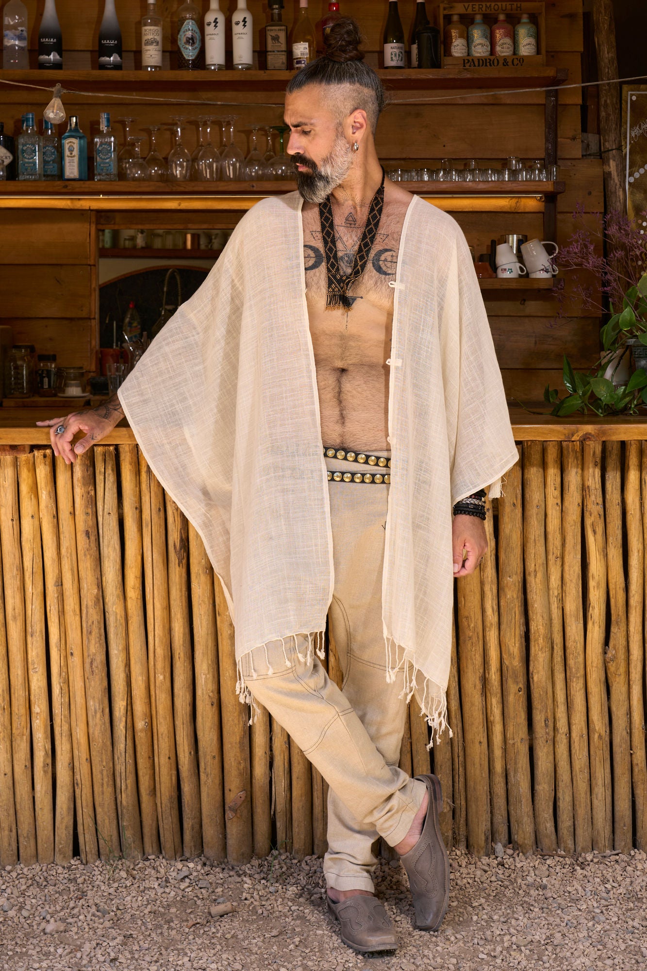 Ecru Nara Poncho - NAYWAJ Ibiza Outerwear