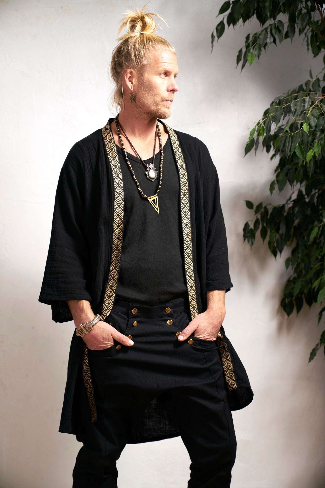 Black Organic  Kimono - NAYWAJ Ibiza Outerwear