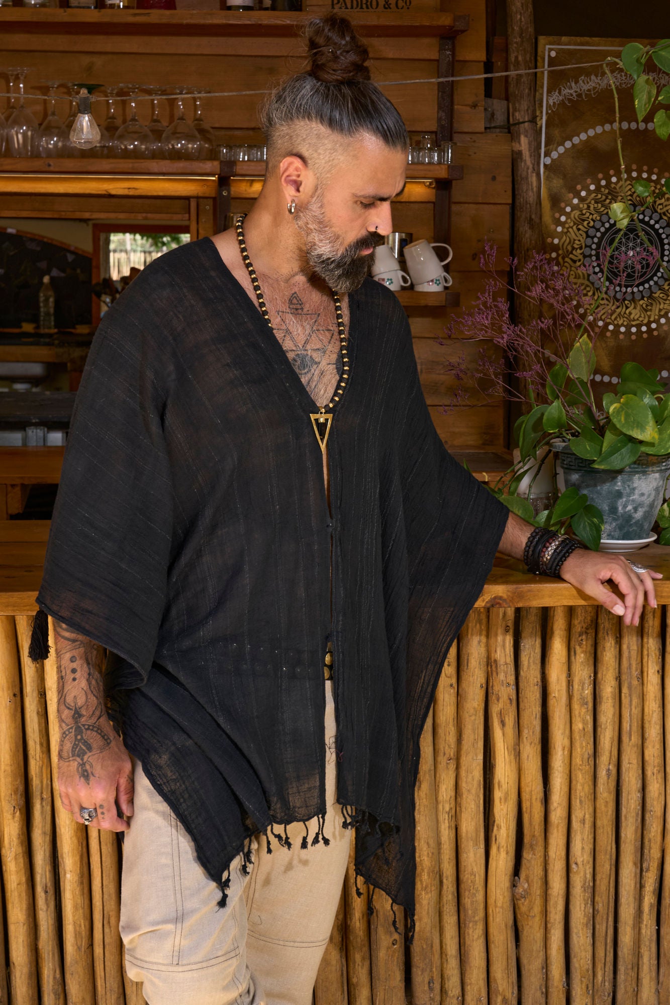 Black Nara Poncho - NAYWAJ Ibiza Outerwear