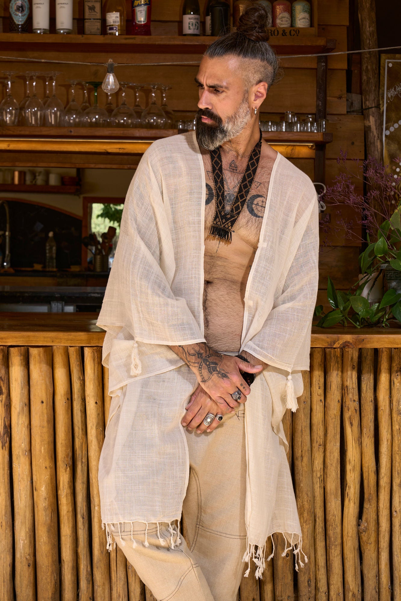 Ecru Nara Poncho - NAYWAJ Ibiza Outerwear