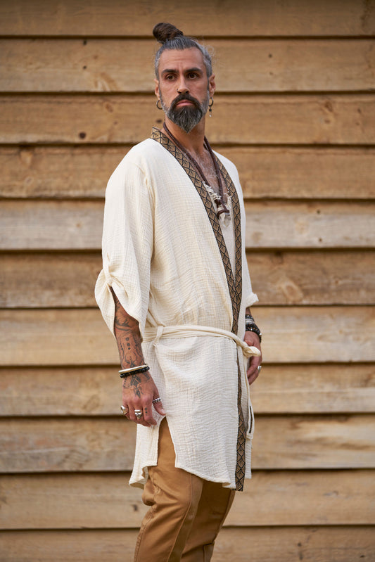 Off White Organic  Kimono - NAYWAJ Ibiza Outerwear
