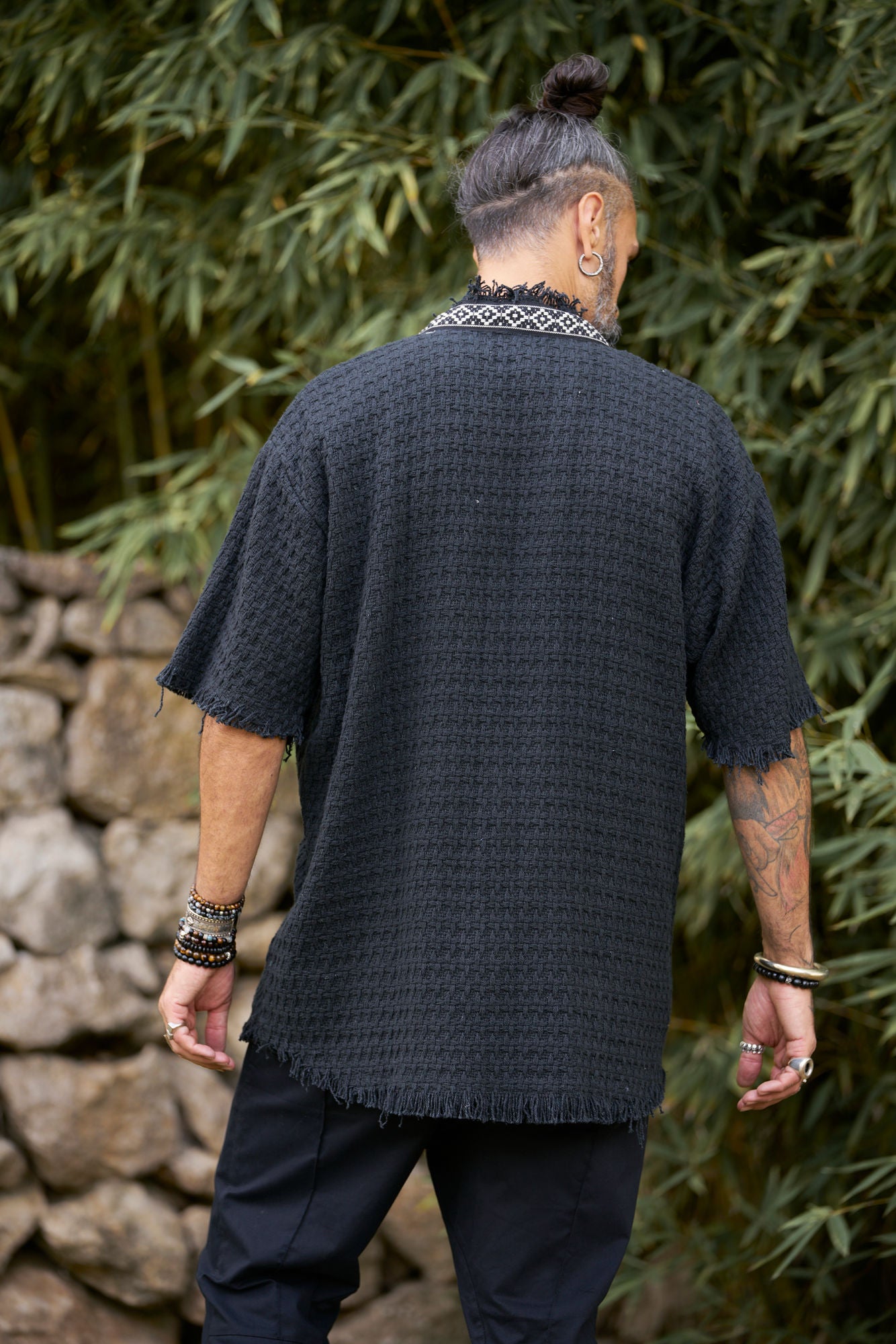 Black Woven Tottem Jacket - NAYWAJ Ibiza Outerwear