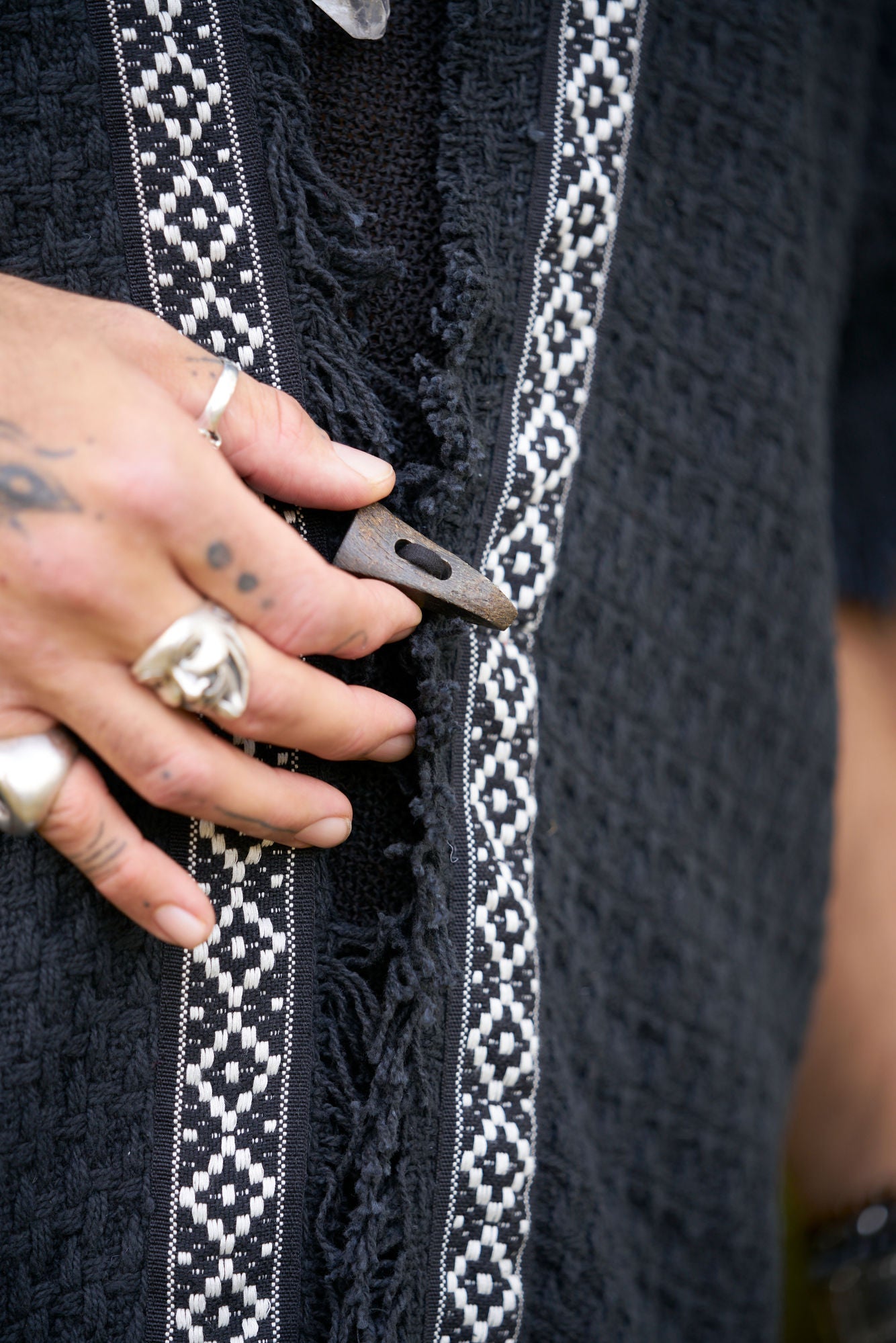 Black Woven Tottem Jacket - NAYWAJ Ibiza Outerwear