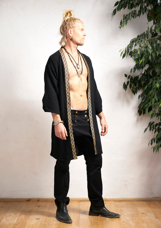 Black Organic  Kimono - NAYWAJ Ibiza Outerwear