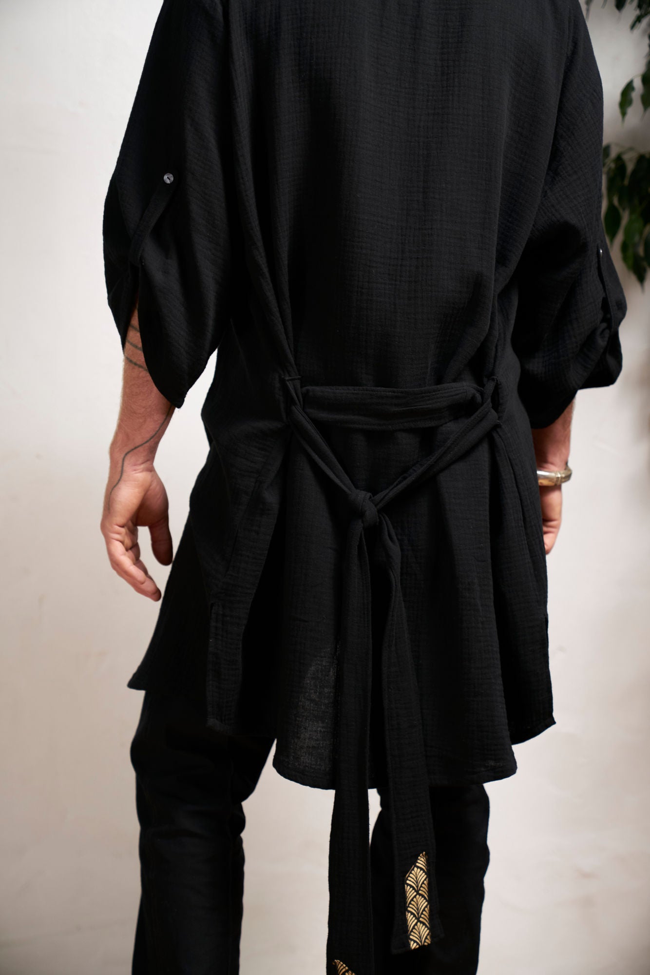 Black Organic  Kimono - NAYWAJ Ibiza Outerwear