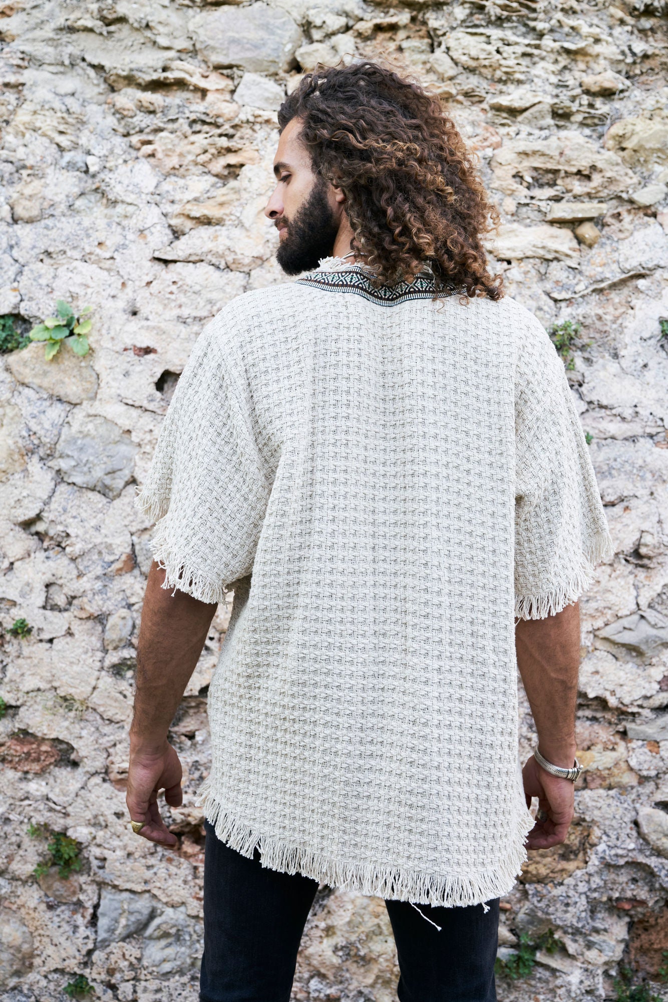 Ecru Woven Tottem Jacket - NAYWAJ Ibiza Outerwear