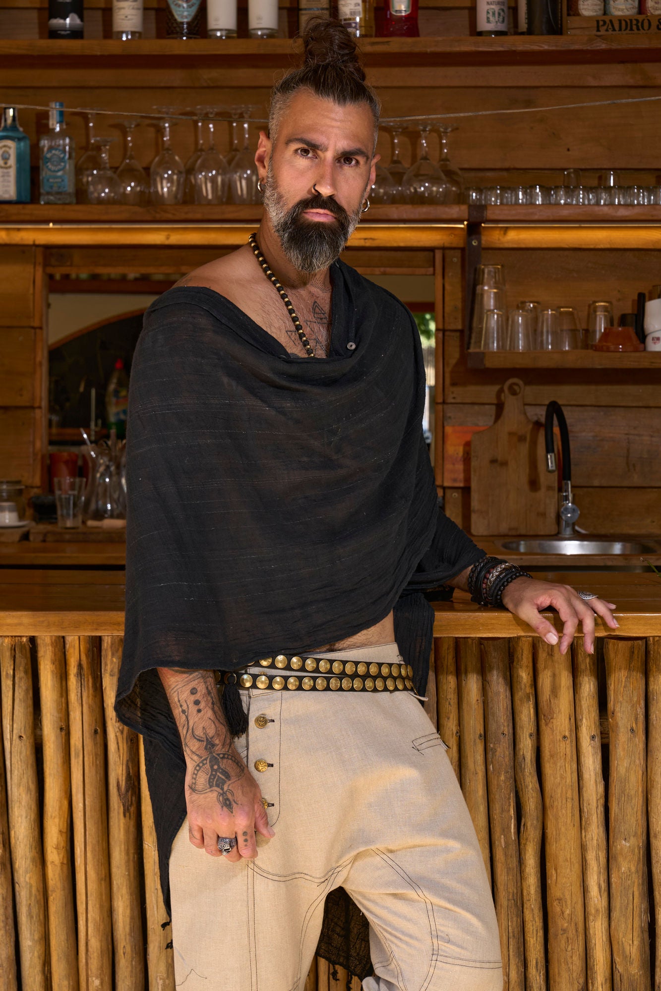 Black Nara Poncho - NAYWAJ Ibiza Outerwear