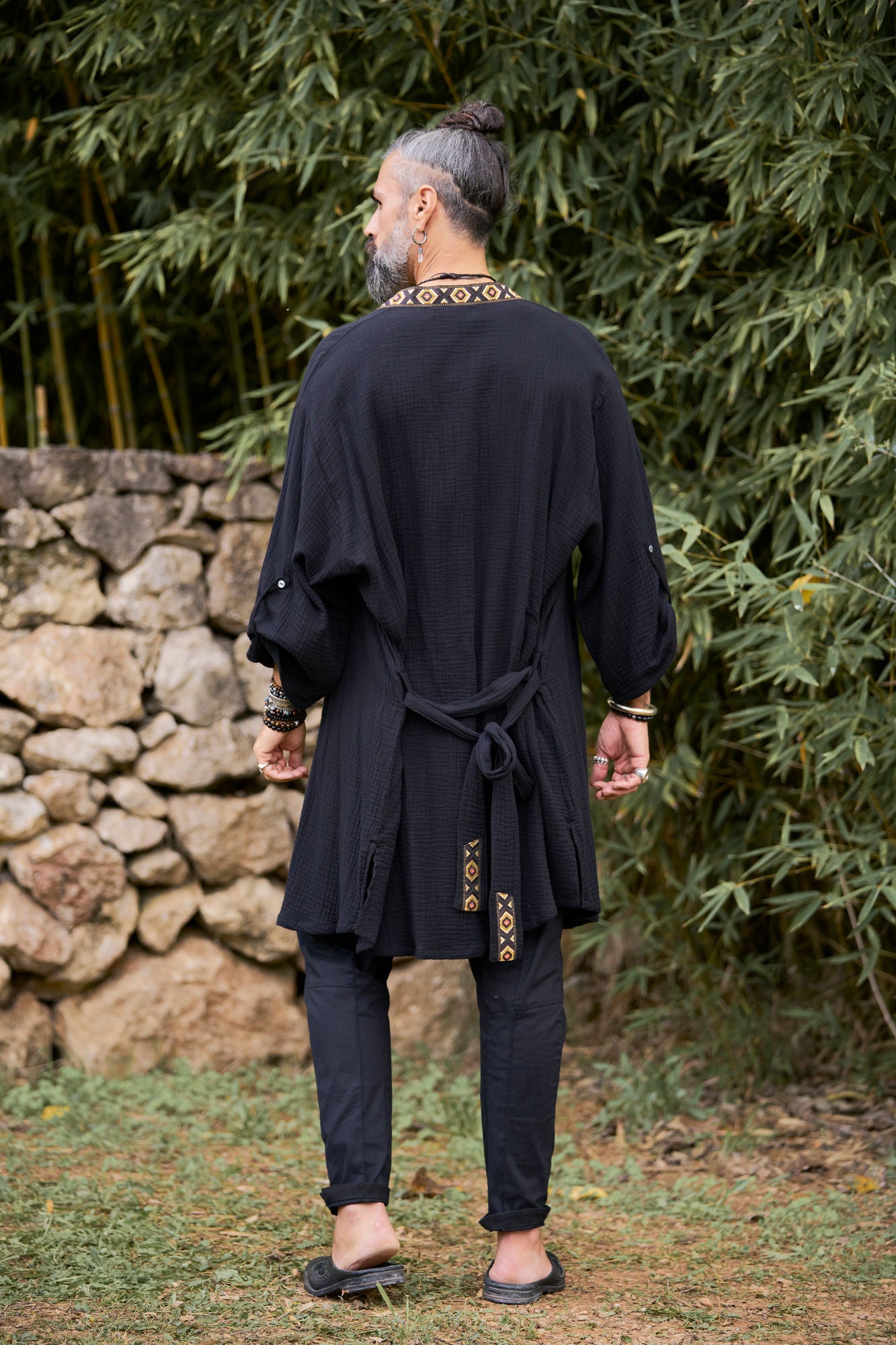 Black Organic  Kimono II - NAYWAJ Ibiza Outerwear