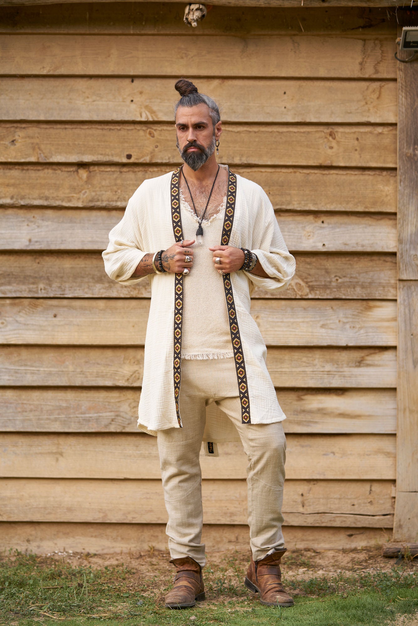 Off White Organic  Kimono II - NAYWAJ Ibiza Outerwear