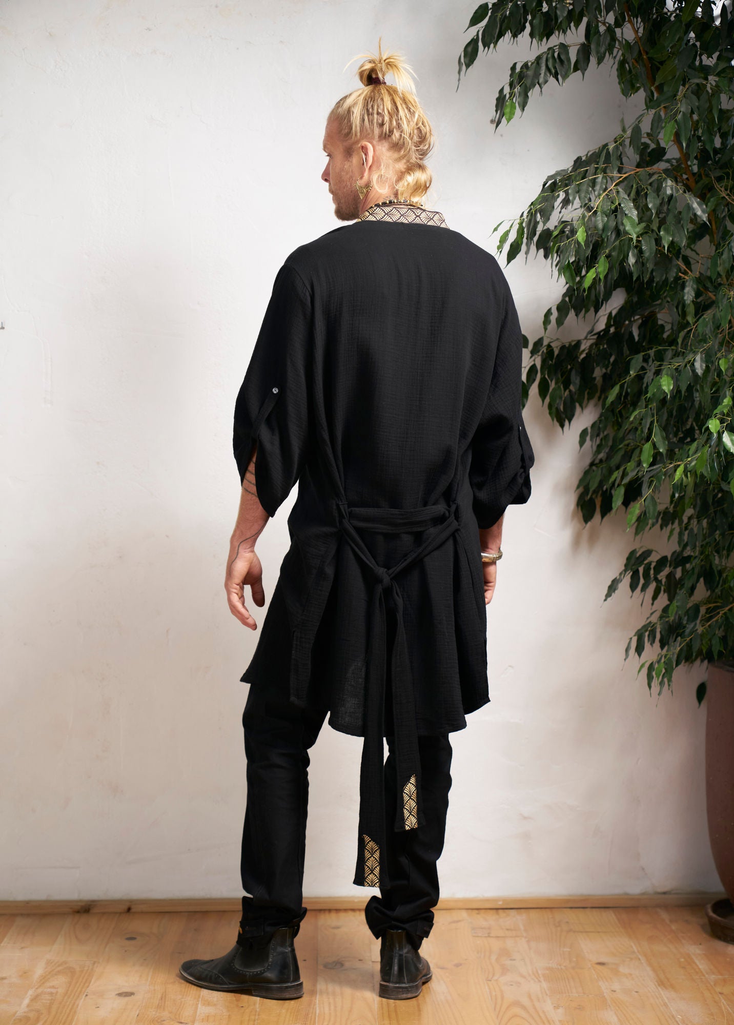 Black Organic  Kimono - NAYWAJ Ibiza Outerwear