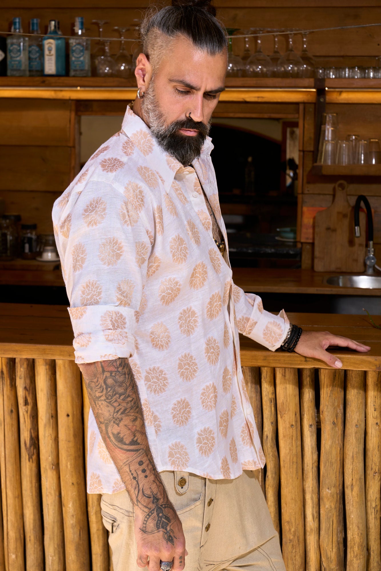 White & Gold Classic Shirt - NAYWAJ Ibiza Shirts