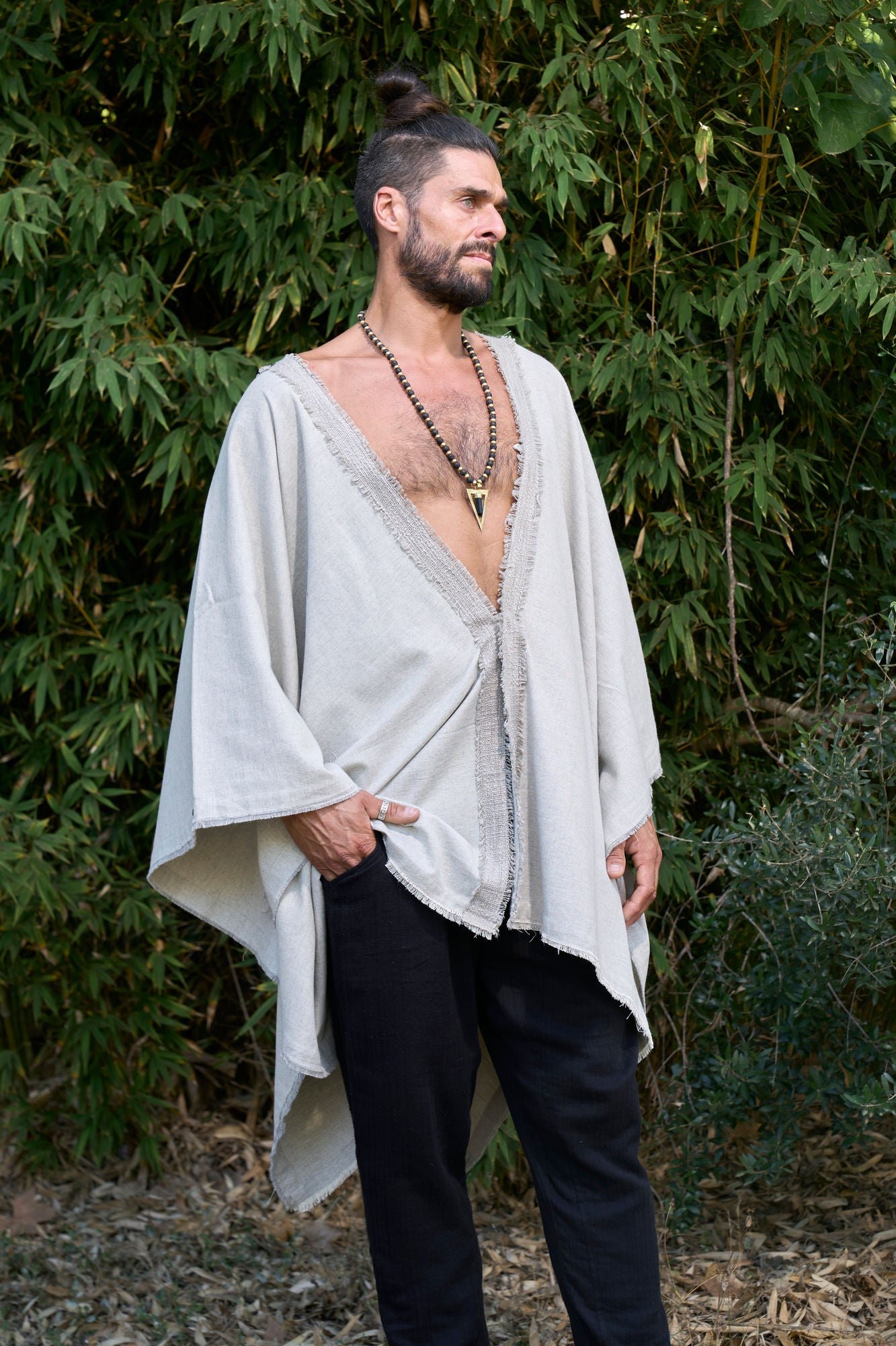 Grey Nara Poncho - NAYWAJ Ibiza Outerwear