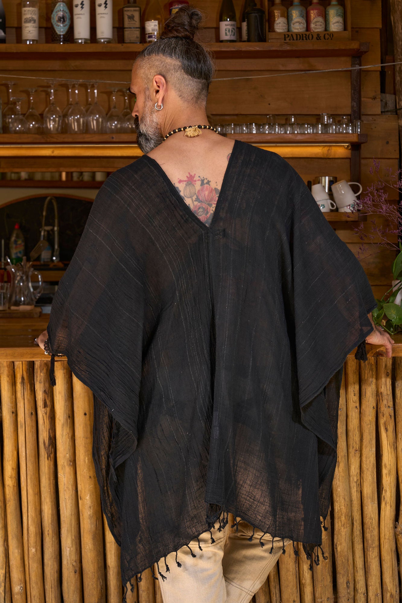 Black Nara Poncho - NAYWAJ Ibiza Outerwear