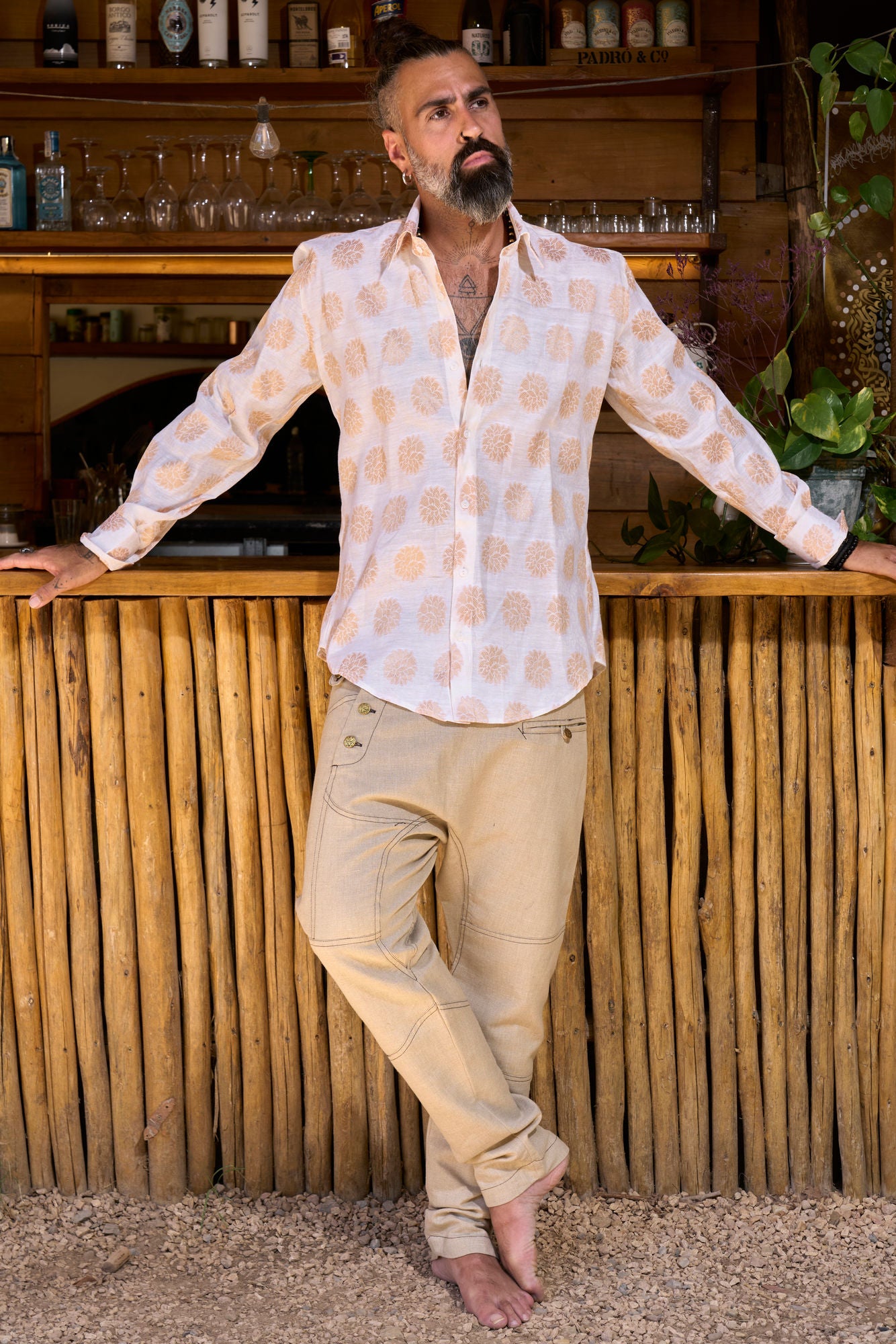 White & Gold Classic Shirt - NAYWAJ Ibiza Shirts