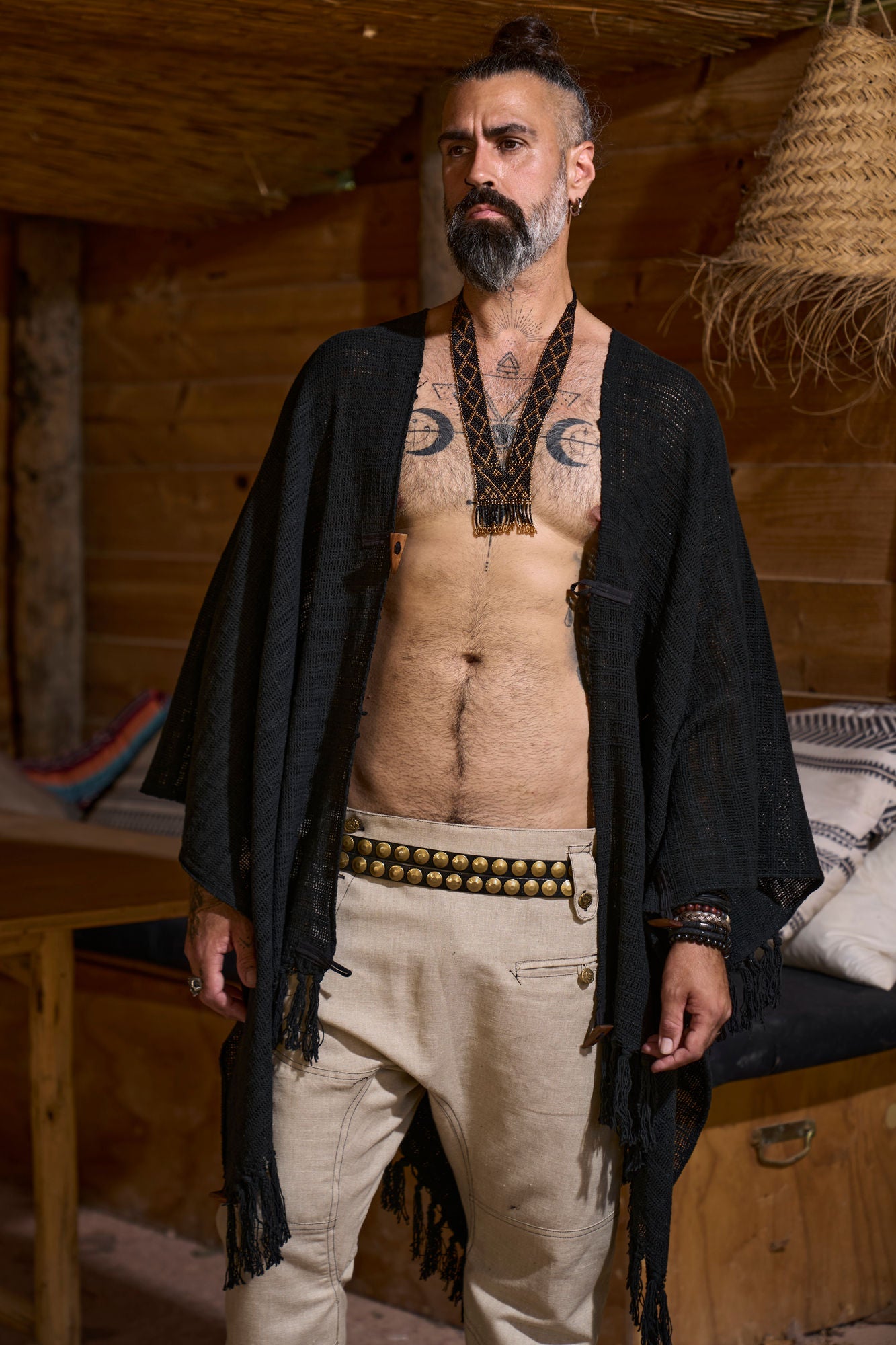 Black Pyramid Poncho - NAYWAJ Ibiza Outerwear