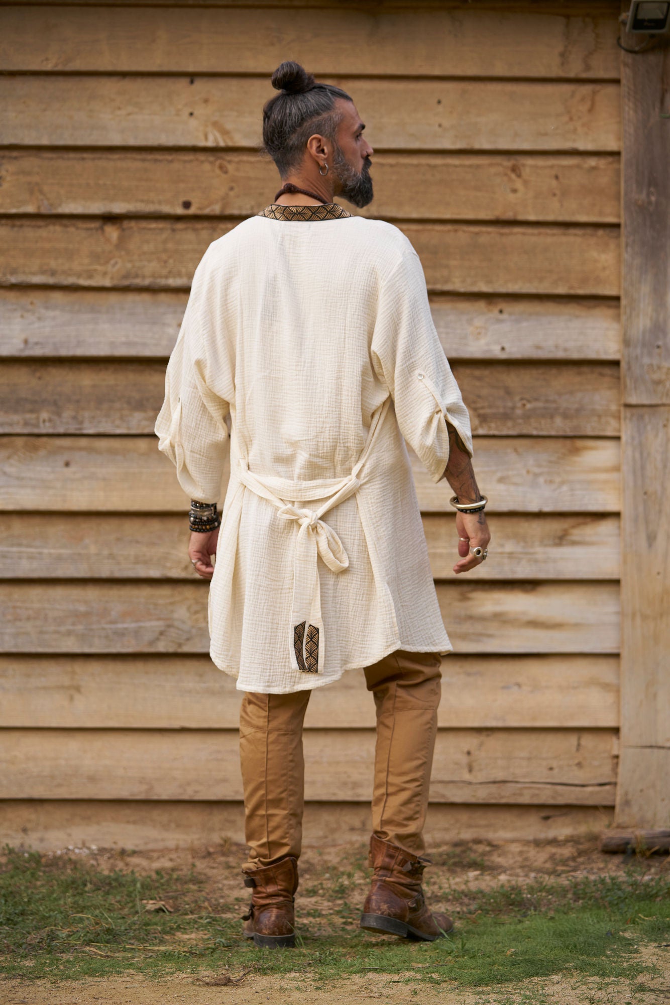 Off White Organic  Kimono - NAYWAJ Ibiza Outerwear
