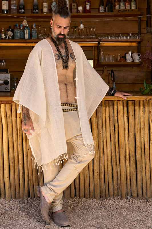 Ecru Nara Poncho - NAYWAJ Ibiza Outerwear