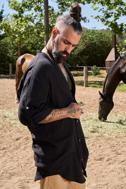 Black Zeus Shirt - NAYWAJ Ibiza Shirts