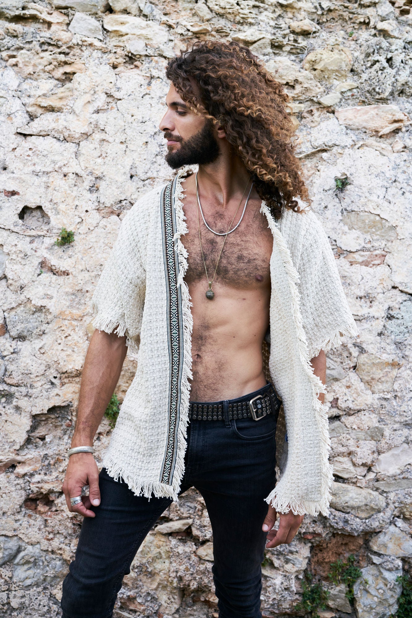 Ecru Woven Tottem Jacket - NAYWAJ Ibiza Outerwear