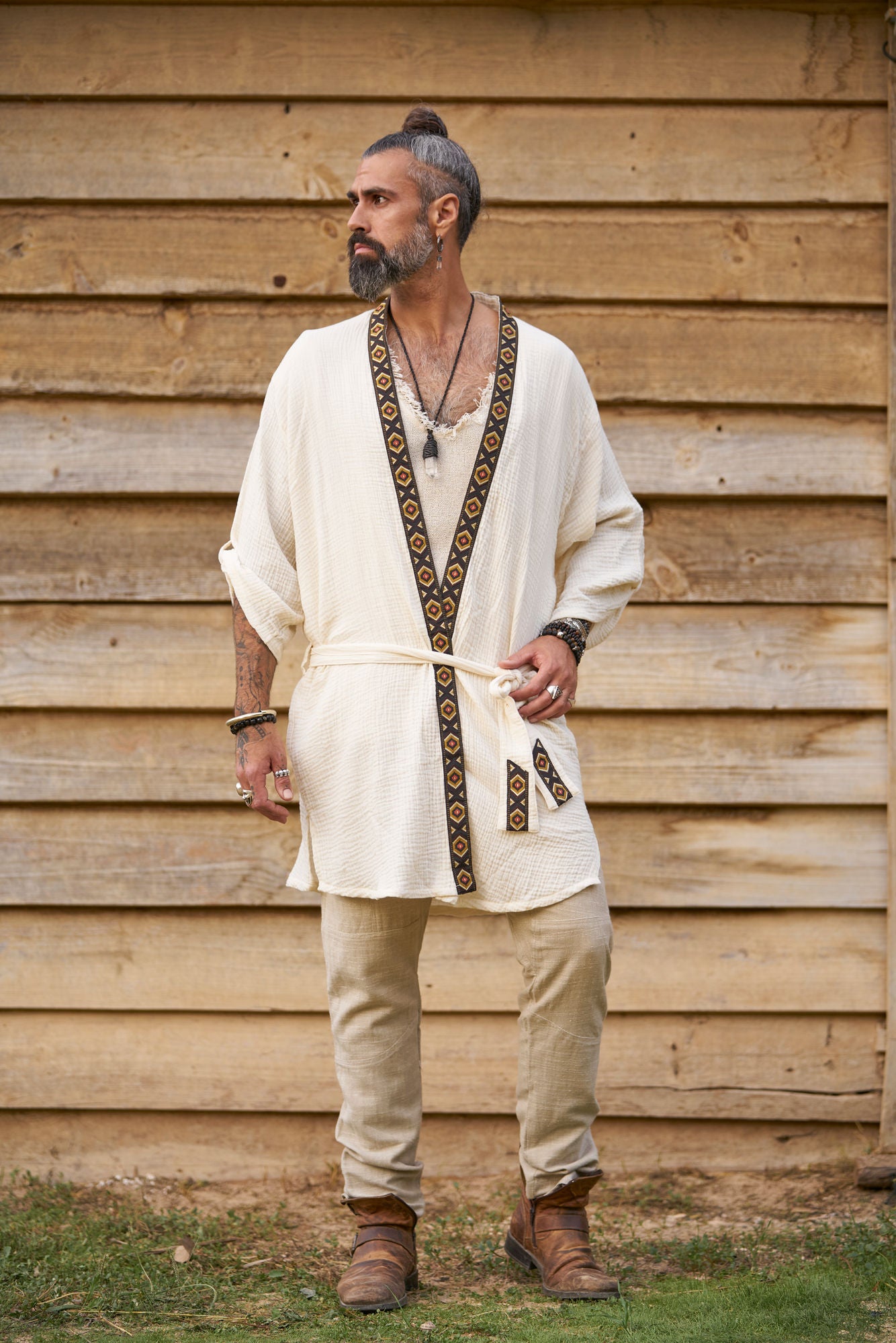 Off White Organic  Kimono II - NAYWAJ Ibiza Outerwear