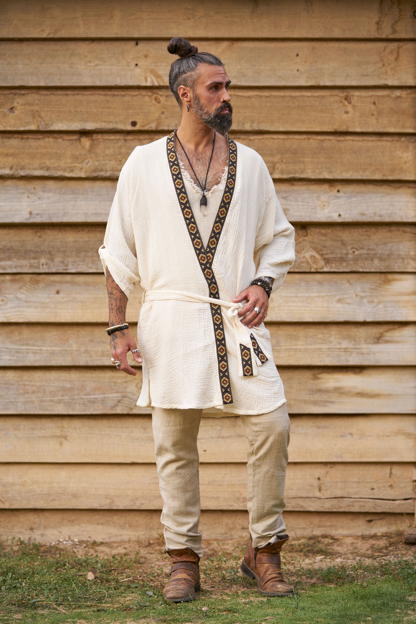 Off White Organic  Kimono II - NAYWAJ Ibiza Outerwear