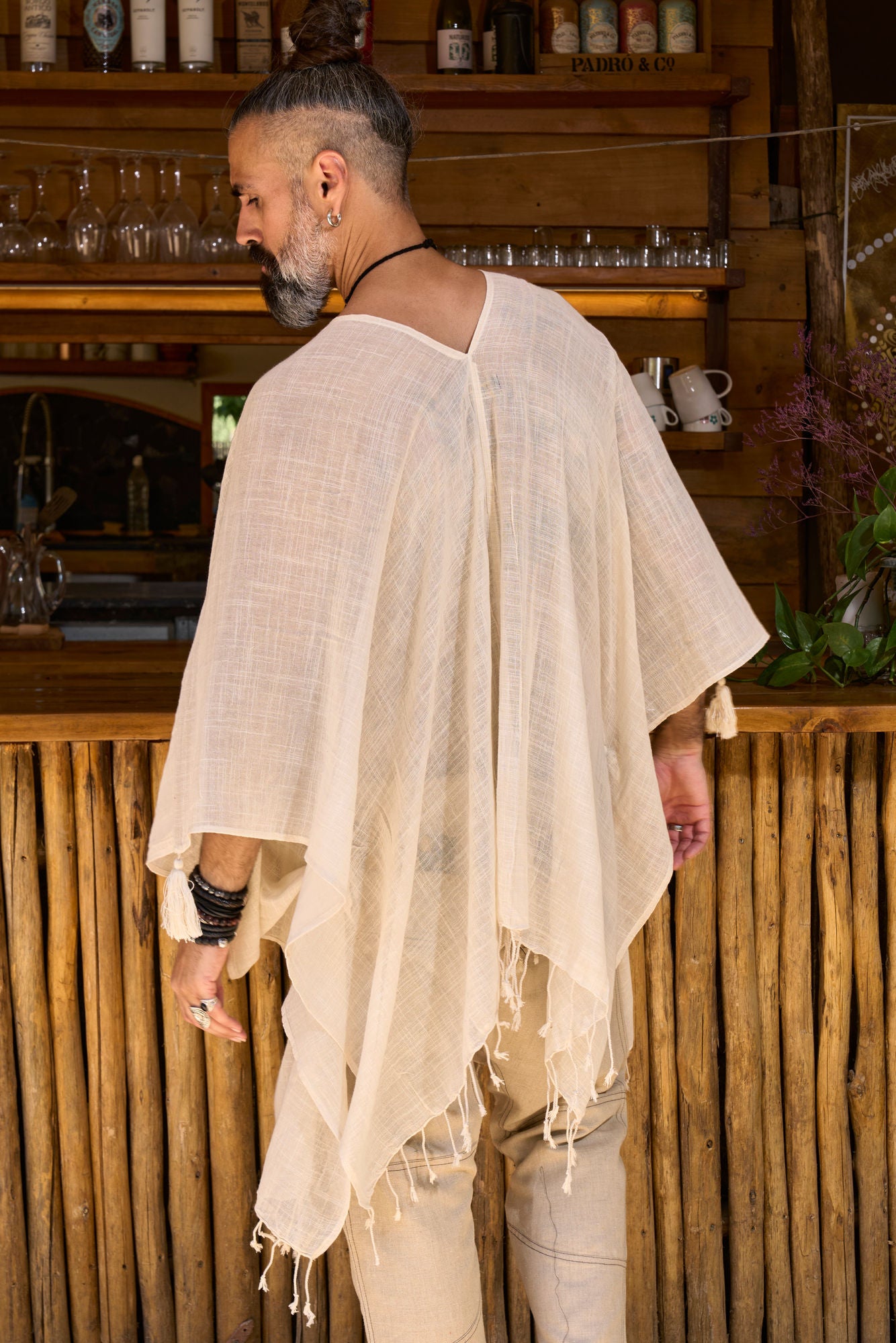 Ecru Nara Poncho - NAYWAJ Ibiza Outerwear