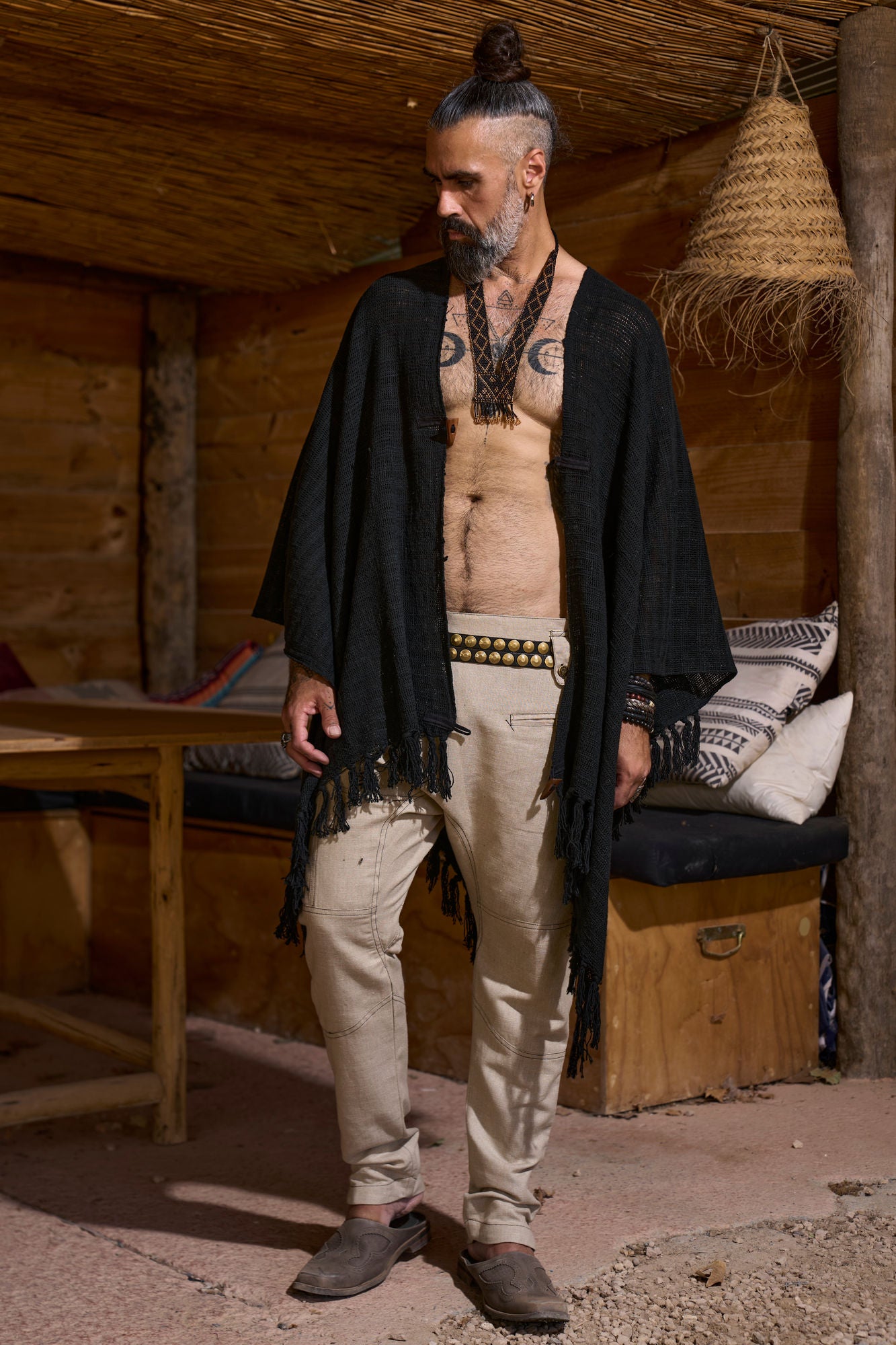 Black Pyramid Poncho - NAYWAJ Ibiza Outerwear