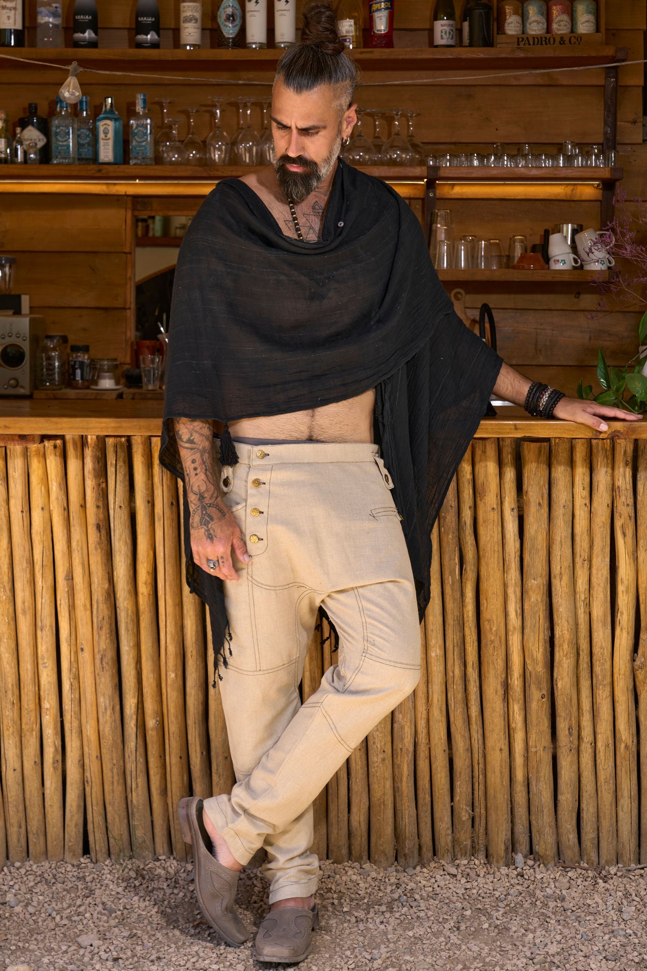 Black Nara Poncho - NAYWAJ Ibiza Outerwear