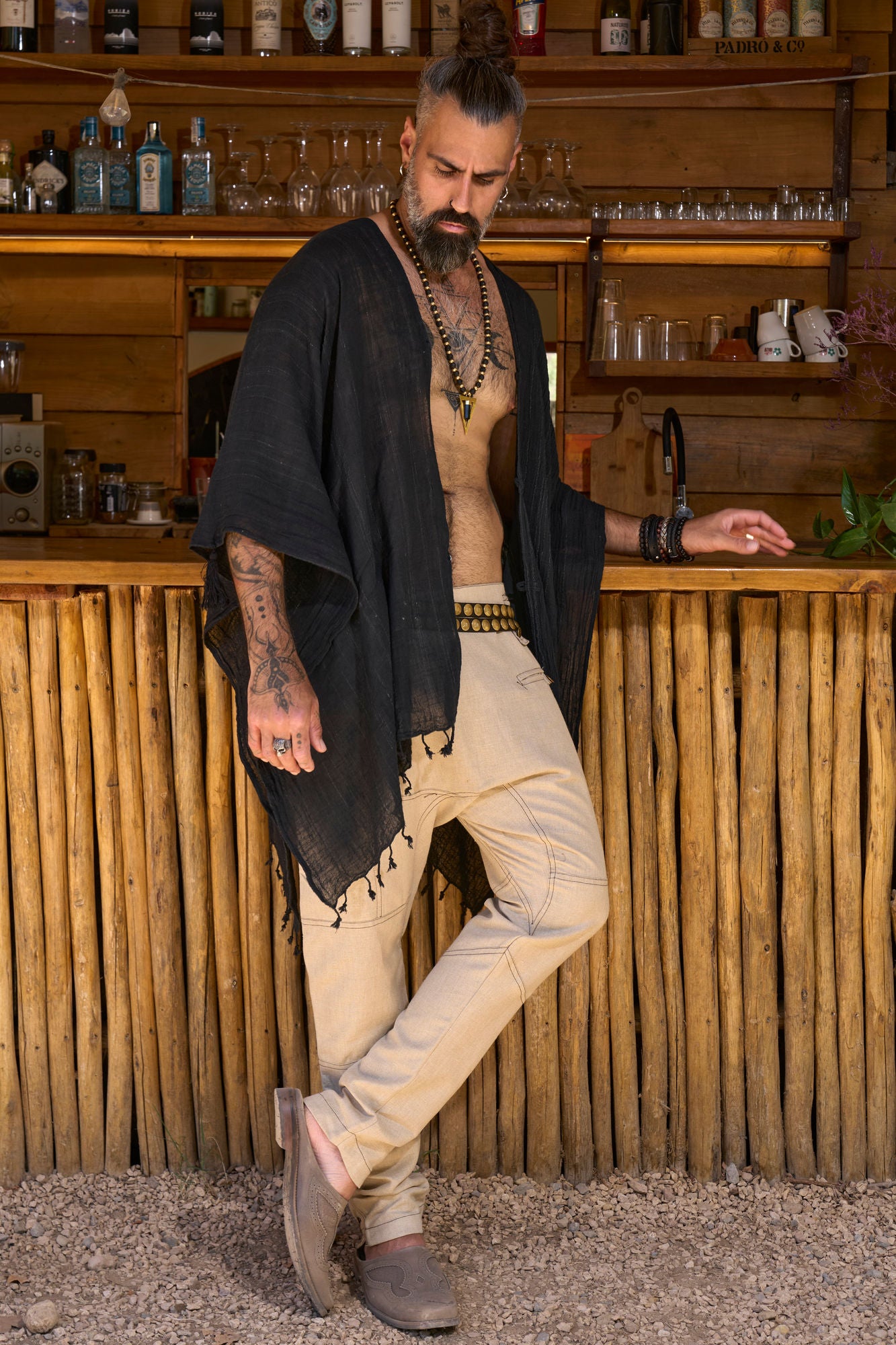 Black Nara Poncho - NAYWAJ Ibiza Outerwear