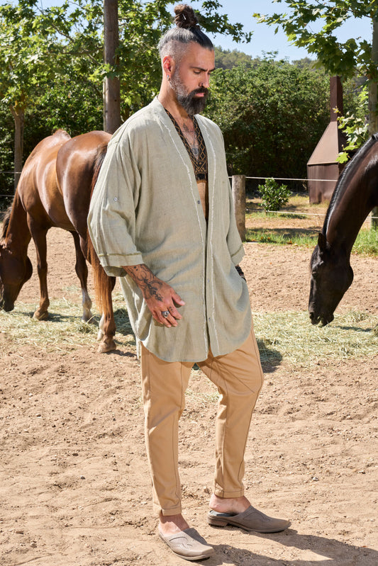 Olive Zeus Shirt - NAYWAJ Ibiza Shirts