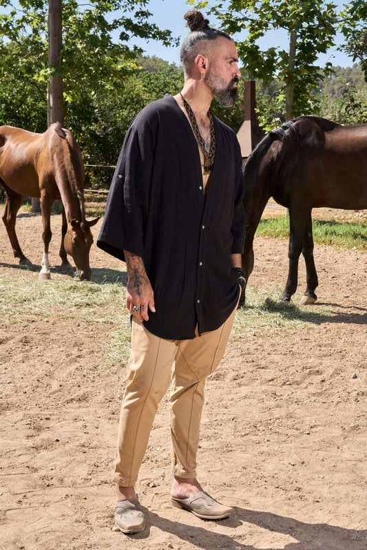 Black Zeus Shirt - NAYWAJ Ibiza Shirts