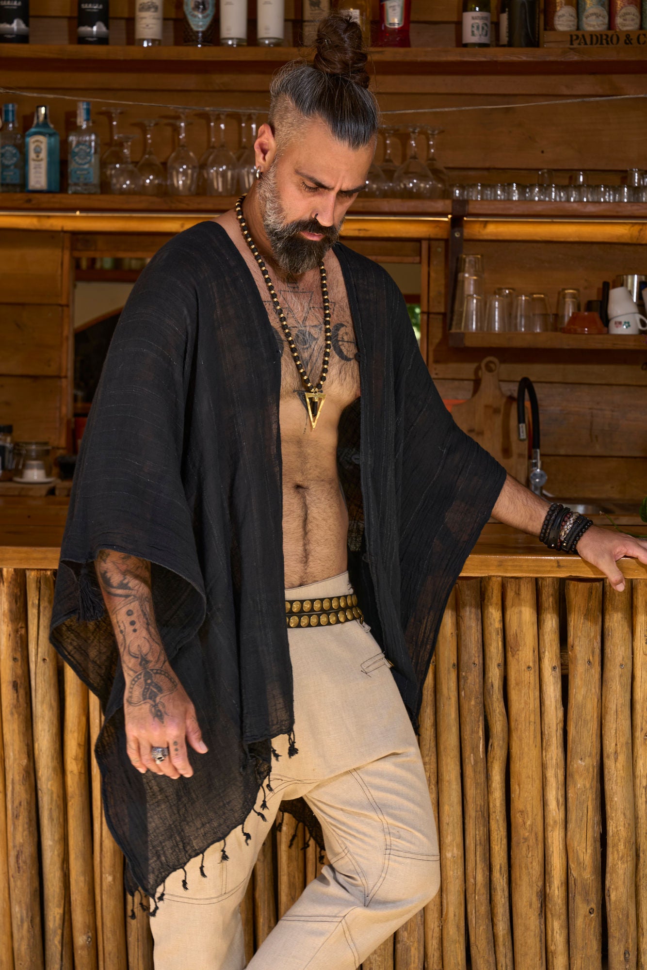 Black Nara Poncho - NAYWAJ Ibiza Outerwear