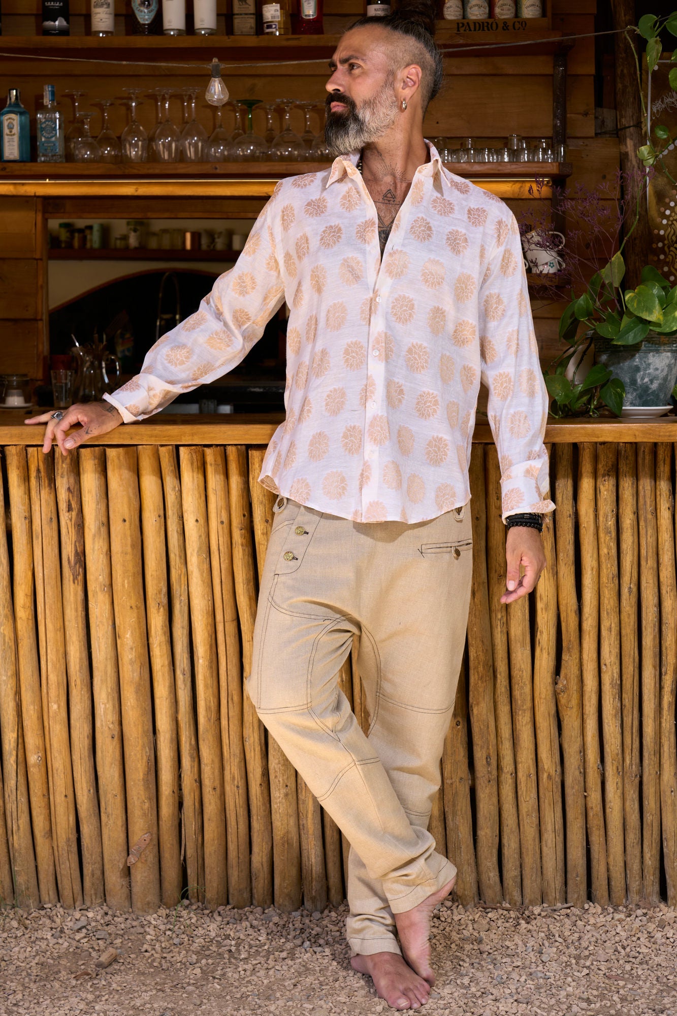 White & Gold Classic Shirt - NAYWAJ Ibiza Shirts