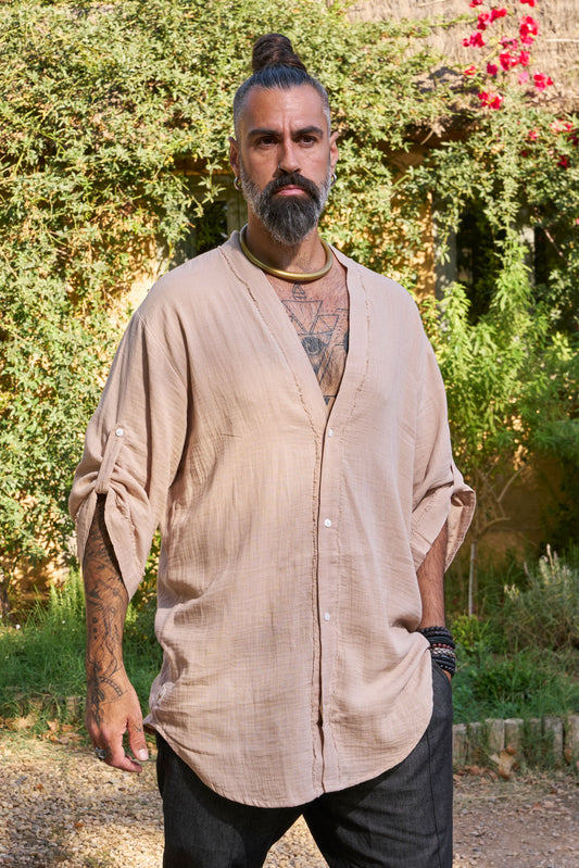 Beige Zeus Shirt - NAYWAJ Ibiza Shirts