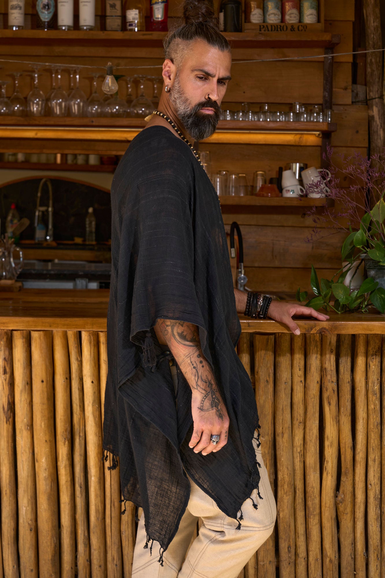 Black Nara Poncho - NAYWAJ Ibiza Outerwear