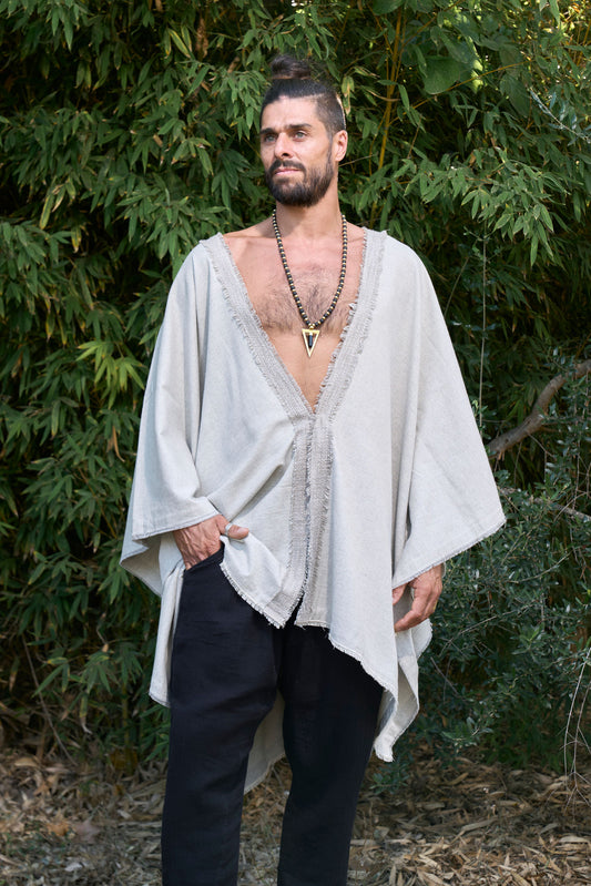 Grey Nara Poncho - NAYWAJ Ibiza Outerwear