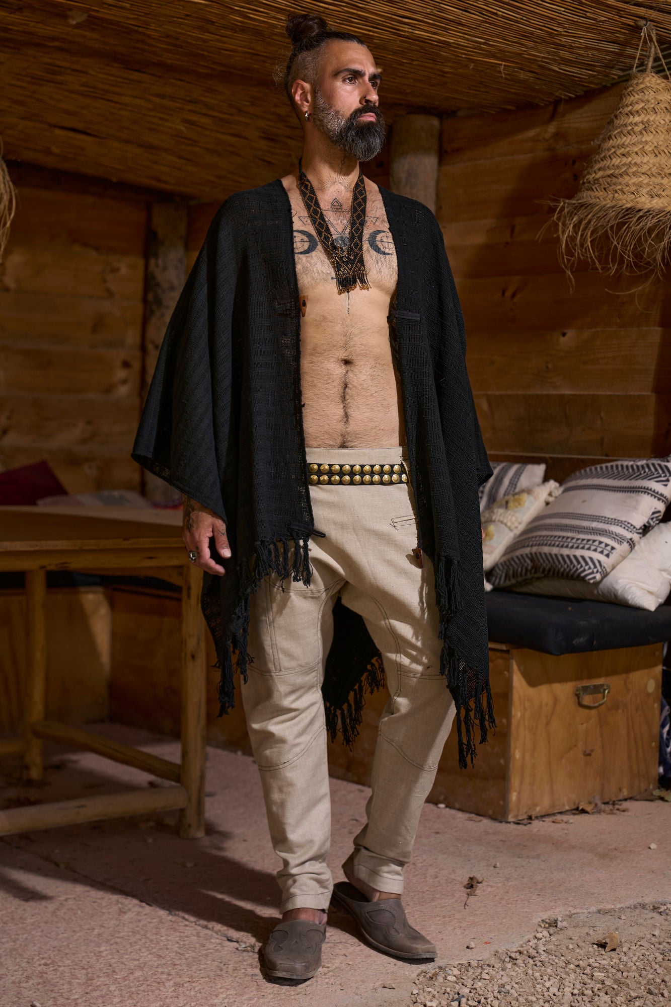 Black Pyramid Poncho - NAYWAJ Ibiza Outerwear