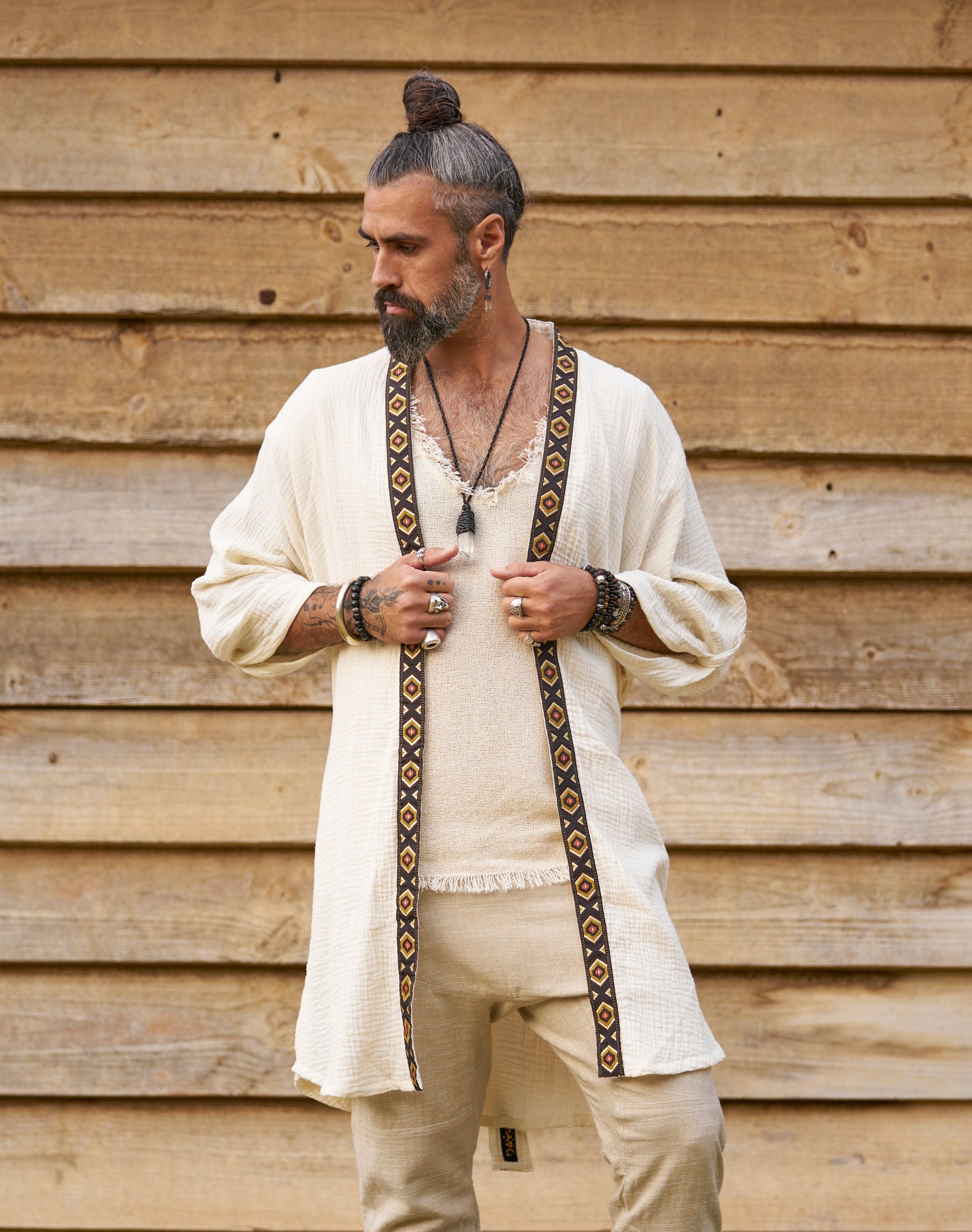 Off White Organic  Kimono II - NAYWAJ Ibiza Outerwear