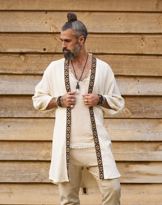 Off White Organic  Kimono II - NAYWAJ Ibiza Outerwear