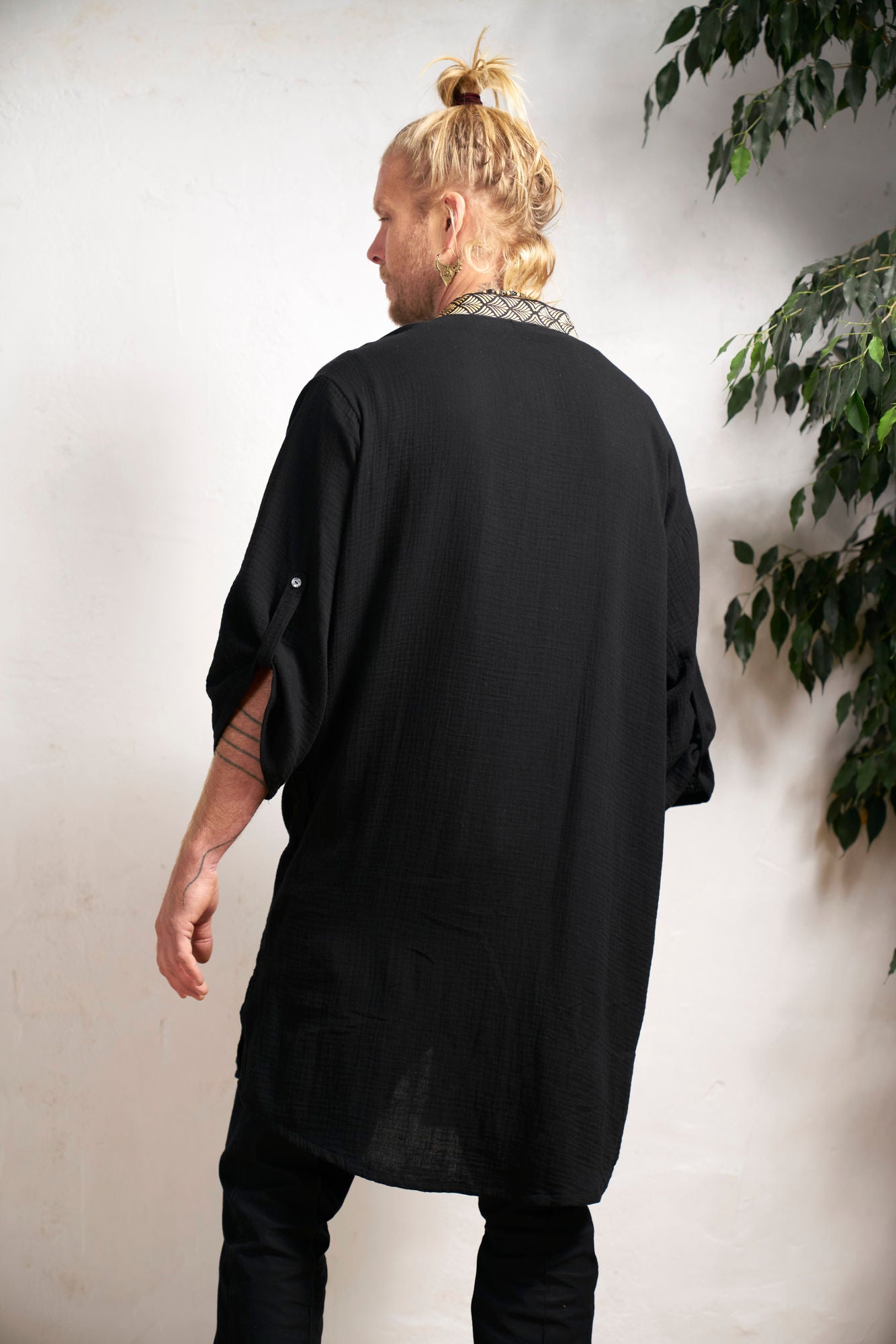 Black Organic  Kimono - NAYWAJ Ibiza Outerwear