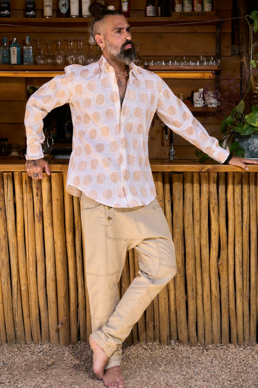 White & Gold Classic Shirt - NAYWAJ Ibiza Shirts
