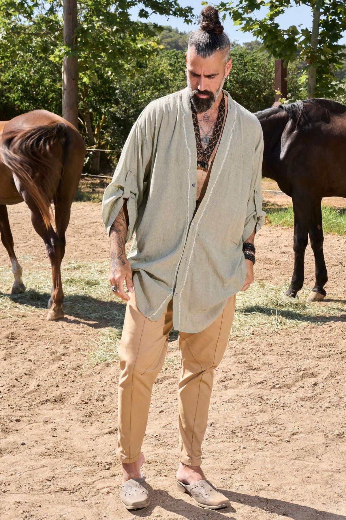 Olive Zeus Shirt - NAYWAJ Ibiza Shirts