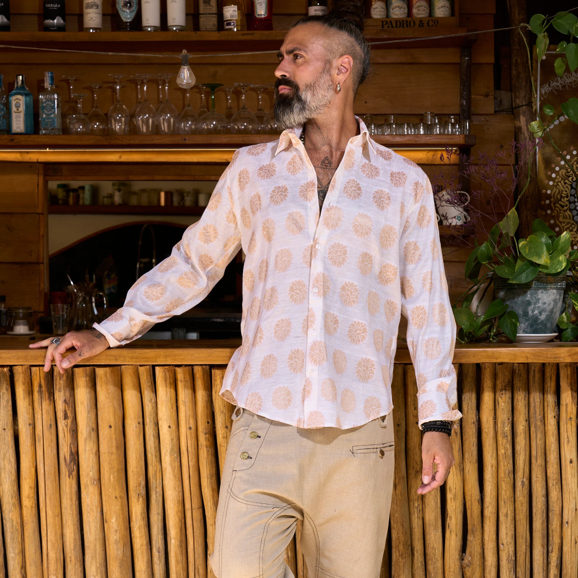 White & Gold Classic Shirt - NAYWAJ Ibiza Shirts