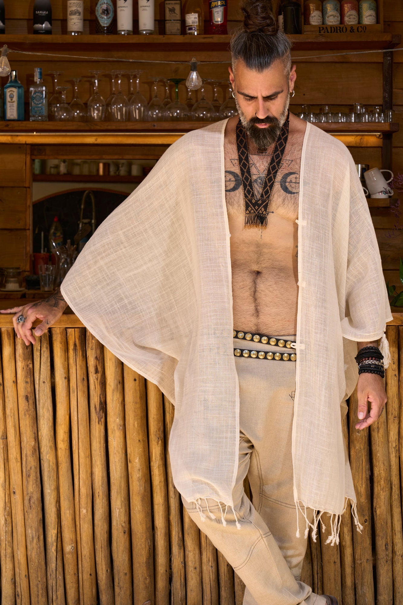 Ecru Nara Poncho - NAYWAJ Ibiza Outerwear