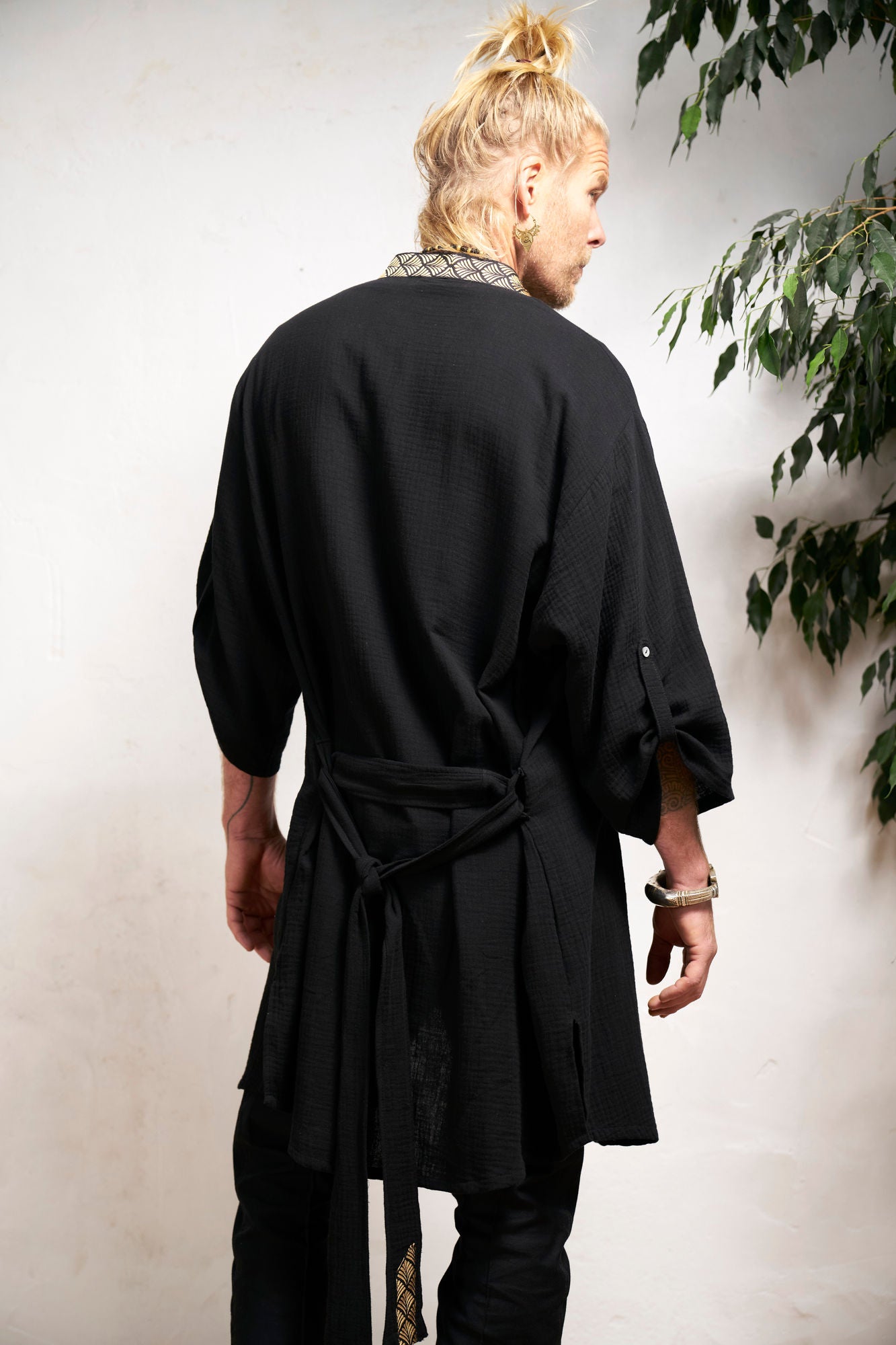 Black Organic  Kimono - NAYWAJ Ibiza Outerwear