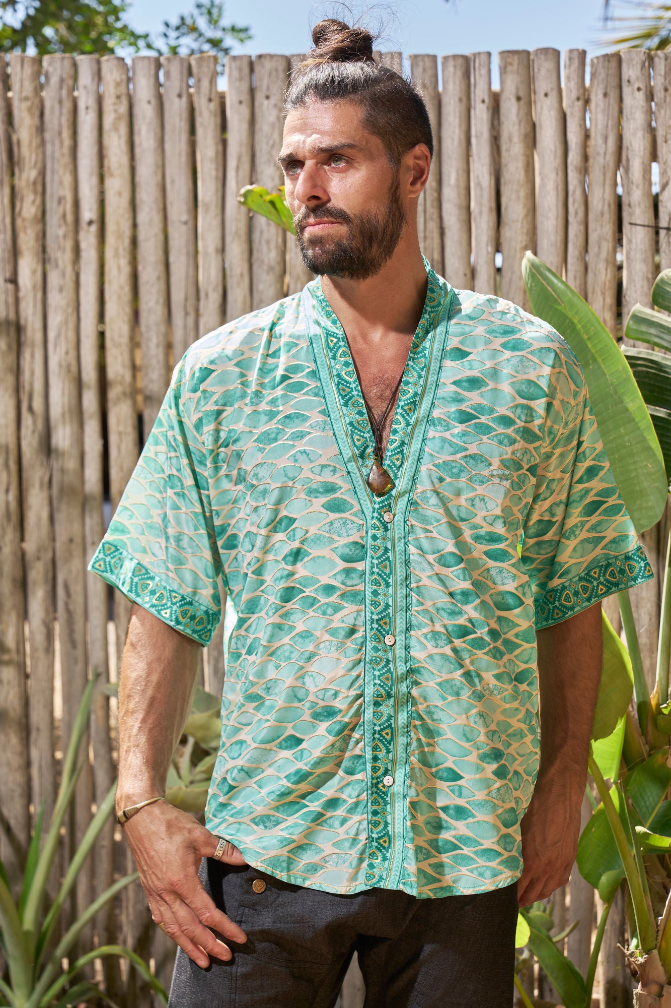 Green Gold Kimono - NAYWAJ Ibiza Outerwear