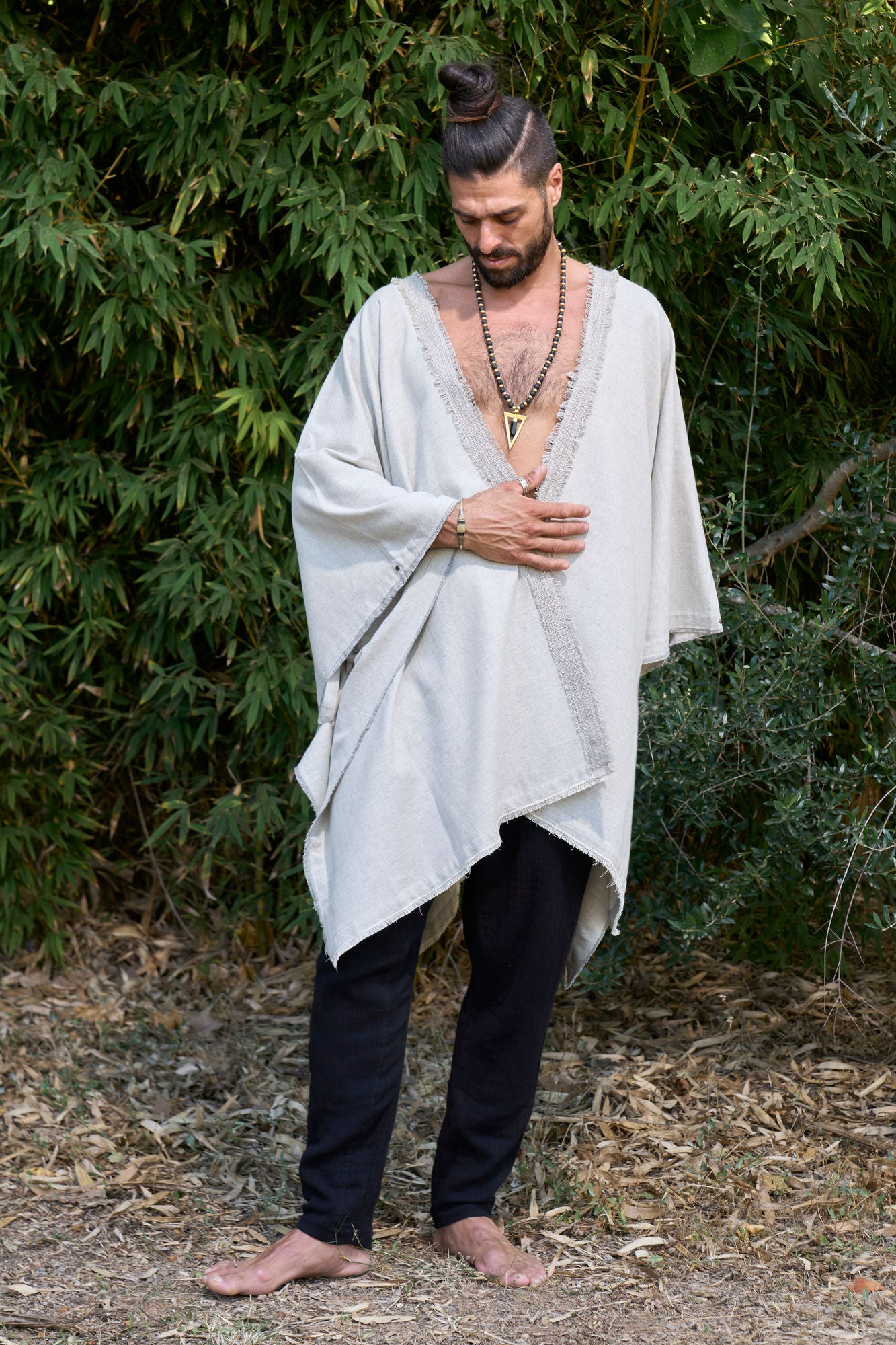 Grey Nara Poncho - NAYWAJ Ibiza Outerwear