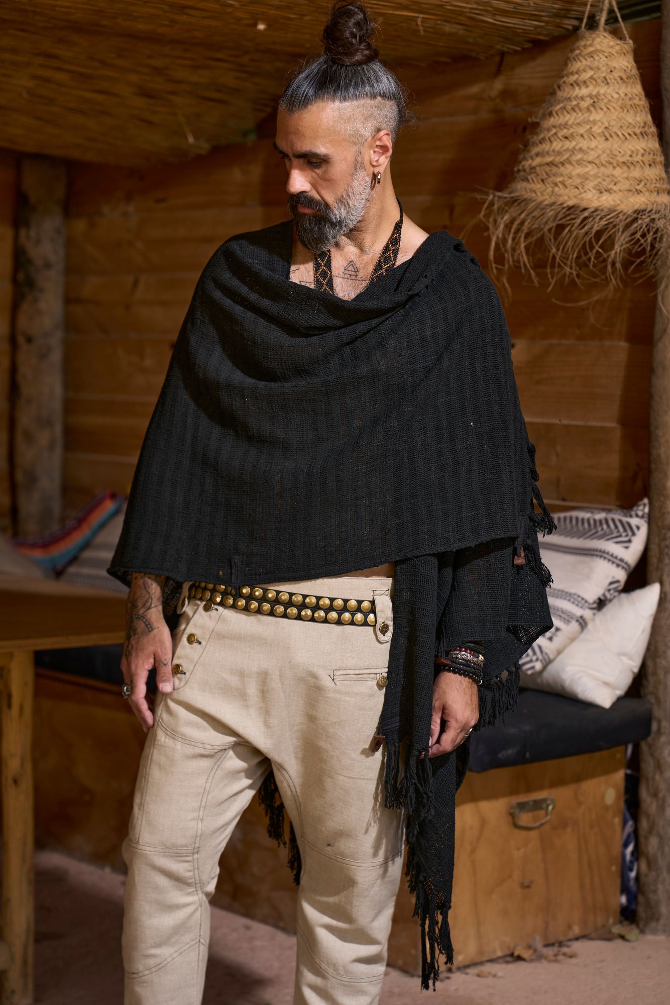 Black Pyramid Poncho - NAYWAJ Ibiza Outerwear