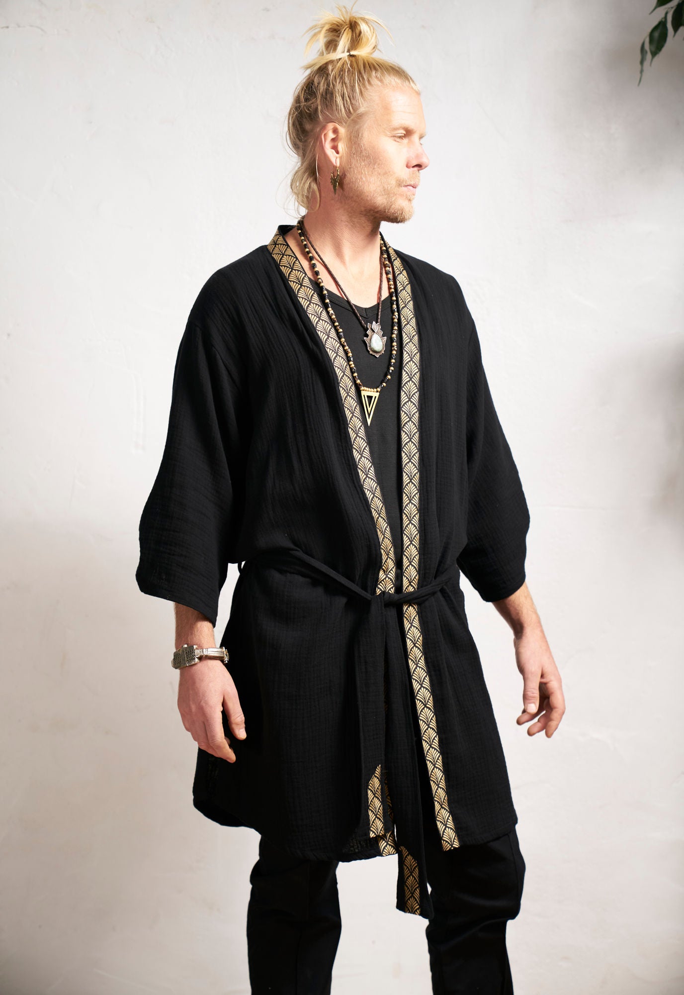 Black Organic  Kimono - NAYWAJ Ibiza Outerwear